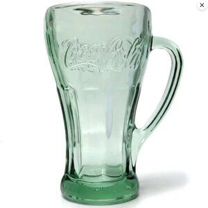 Coke Coca Cola Green Libbey Glass Heavy Drink Glasses Cups Mug